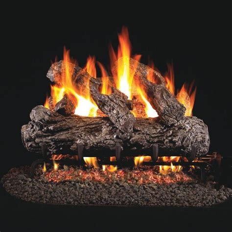 Peterson Real Fyre 18-Inch Rustic Oak Outdoor Gas Log Set With Vented ...