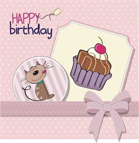 Cartoon birthday cards 01 vector Free vector in Adobe Illustrator ai ...