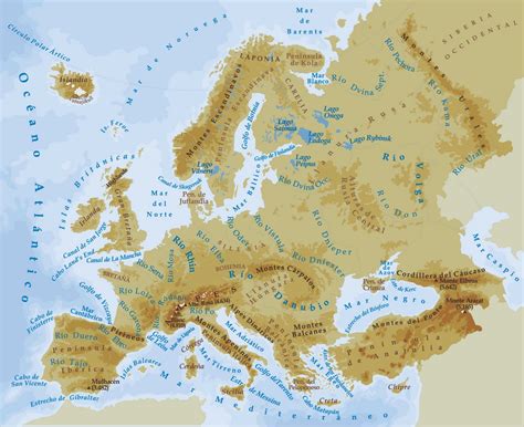 Mapa Mudo Fisico De Europa Santillana