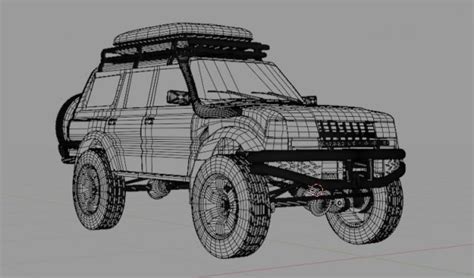 toyota land cruiser j80 modified with chasis and suspension 3D Model in Old Cars 3DExport