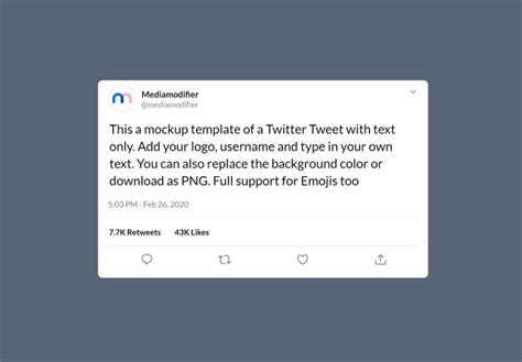 Twitter Text Tweet Mockup - Mediamodifier