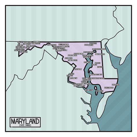 Maryland State Parks Map Digital Art by Finlay McNevin | Fine Art America