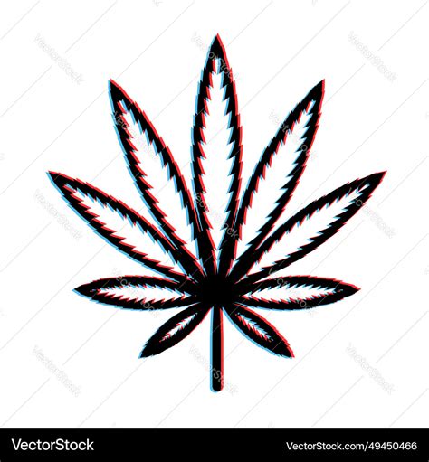 Simple cannabis leaf silhouette Royalty Free Vector Image