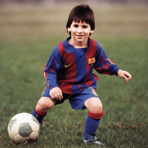 Foto antiga da infância de lionel messi barcelona gerada por ia | Foto ...