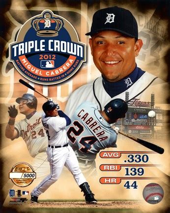 Miguel Cabrera MLB Triple Crown Winner PF Gold Composite Fine Art Print ...