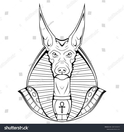 Anubis Jackal Sketch Vector Illustration Ancient Stock Vector (Royalty ...