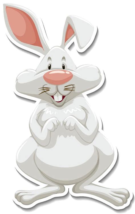 Rabbit cartoon character on white background 4319467 Vector Art at Vecteezy