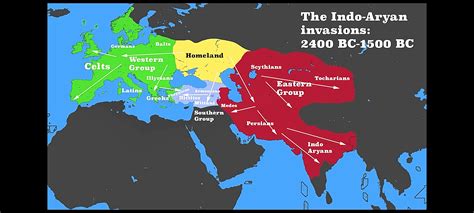 Map of the Indo Aryan invasions which started in 2400 BC : r/Maps