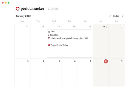 Period tracker | Notion Template