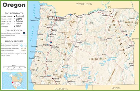 Oregon (OR) Road and Highway Map (Free & Printable)