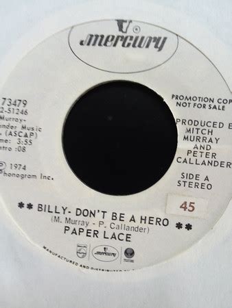 Paper Lace - Billy Don't Be A Hero /Celia (Vinyl) | Discogs