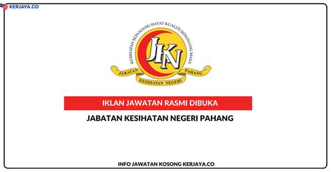 Jabatan Kesihatan Negeri Pahang ~ Kekosongan Jawatan Personel MySTEP ...