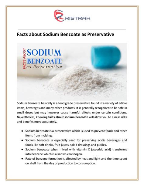 Facts about Sodium Benzoate as Preservative | Ristrah by Ristrah - Issuu