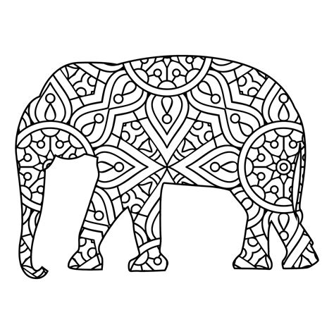 Mandala Elephant Coloring Page 6943750 Vector Art at Vecteezy