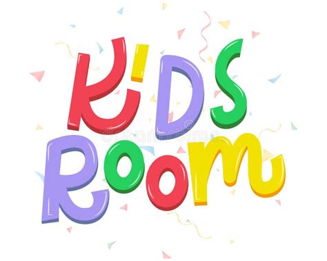 Kids Room Vector Banner. Colorful Kids Lettering Card in Cartoon Style Stock Vector ...