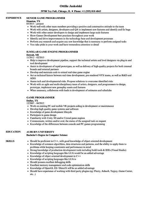 Game Programmer Resume Example Resume Tips Templates - vrogue.co