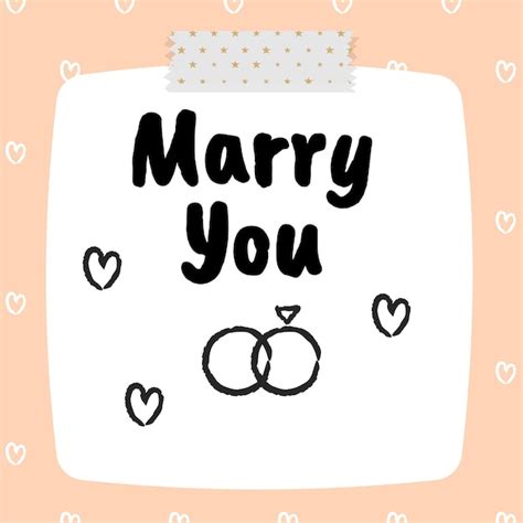 Premium Vector | Marry you with text note premium vector