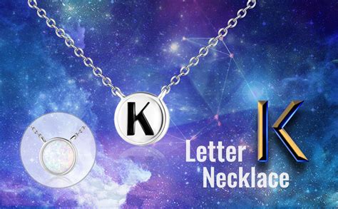 Amazon.com: LUHE Silver Initial Necklace Sterling Silver Engraved 26 letter Alphabet K Pendant ...