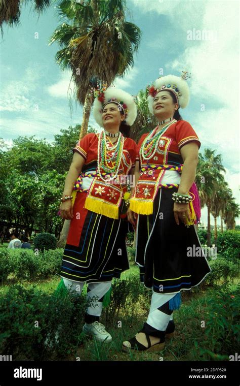 women in taiwanese traditional dress on a event in the city centre of ...