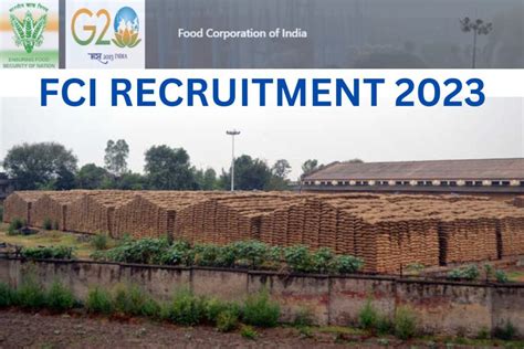 FCI Recruitment 2023- Notification, Application Form @fci.gov.in