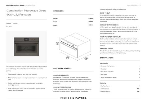 Fisher & Paykel Combination Microwave Oven | 22 Function Series 9 ...