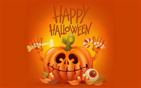 Download wallpapers 4k, Halloween, pumpkin, minimal, Happy Halloween ...