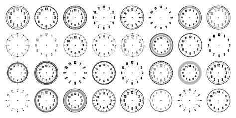 Premium Vector | Mechanical clock faces with arabic numerals bezel ...