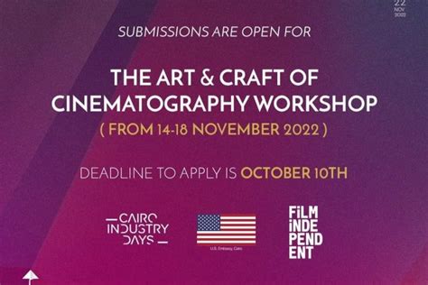 Apply Now .. “The Art & Craft of Cinematography” - Nasser Youth Movement