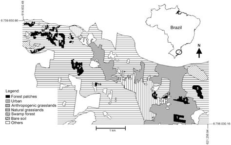 Map showing the 16 forest fragments of Atlantic Forest and the fragment... | Download Scientific ...