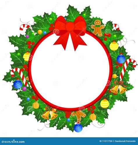 Christmas wreath border stock illustration. Image of customs - 11217750