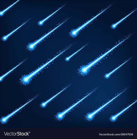 Background template with blue shooting stars Vector Image