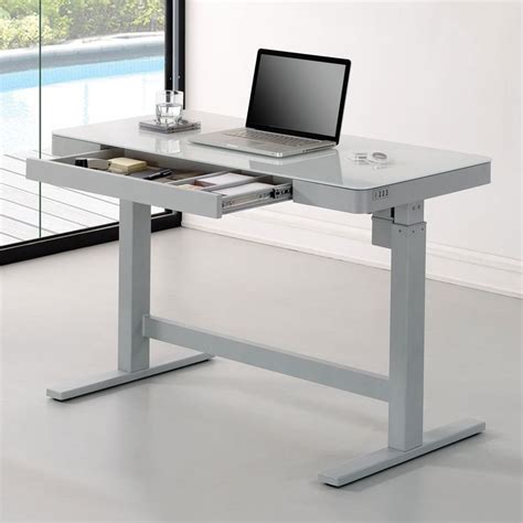 Tresanti Power Adjustable Height Tech Desk, White | Costc ...