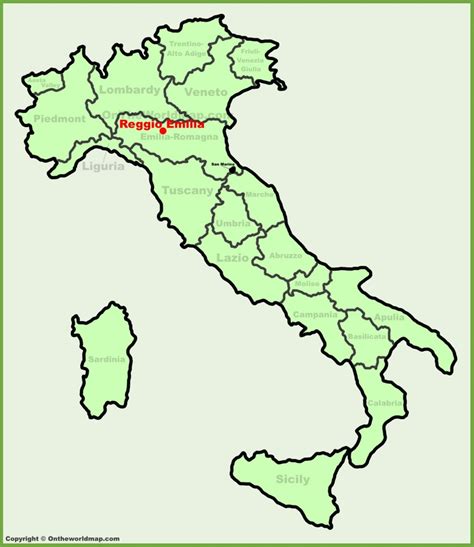 Reggio Emilia location on the Italy map