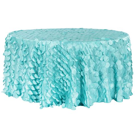 Petal Circle Taffeta 132" Round Tablecloth - Light Turquoise– CV Linens