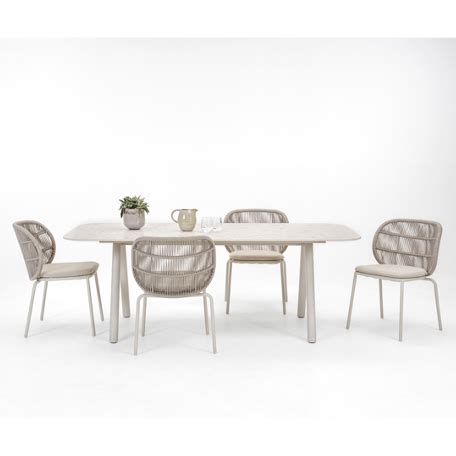Kodo White Dining Table 6 Chairs Set | Dune White – Landes Interiors