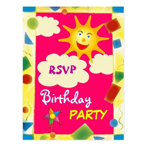 Pretty RSVP - BIRTHDAY PARTY postcard | Zazzle