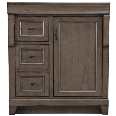 Home Decorators Collection Naples 30 in. W Bath Vanity Cabinet Only in Distressed Grey with Left ...