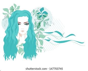 Facial Woman Abstract Decoration Flowers White Stock Vector (Royalty ...