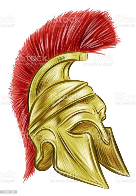 An Illustration Of A Gladiator Helmet Stock Illustration - Download ...