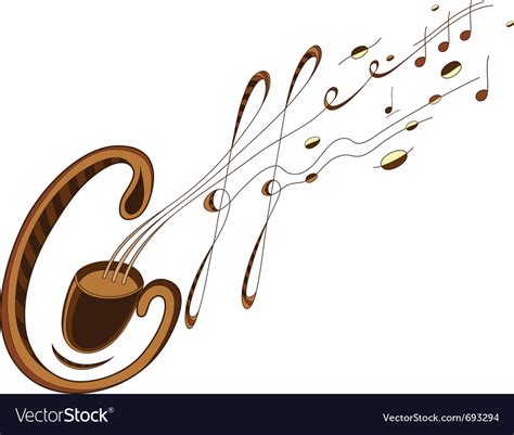 Coffee and music lettering Royalty Free Vector Image