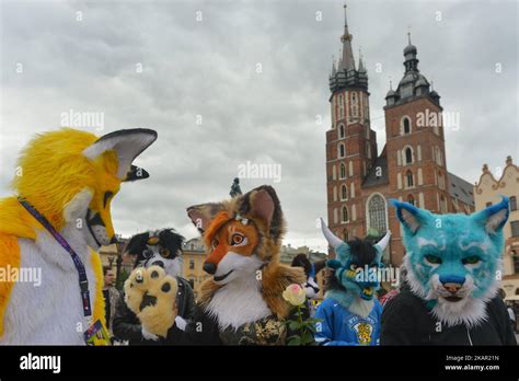 Members of different Furry Fandom Conventions pose for a photo at Adam ...