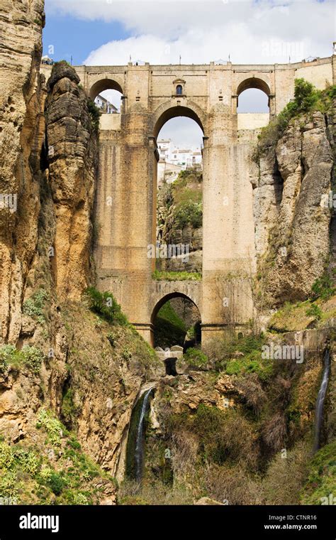 New Bridge (Spanish: Puente Nuevo) from 18th century in Ronda, southern Andalusia, Spain Stock ...