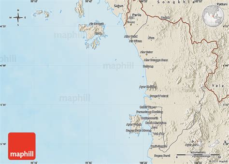 Shaded Relief Map of Kedah