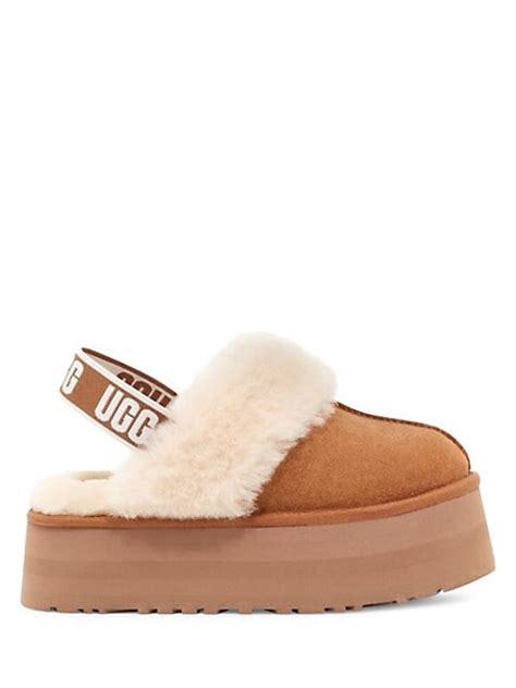 Funkette Platform Sheepskin Slippers