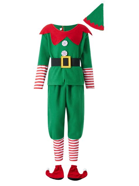 Xkwyshop Adult Kids Holiday Christmas Elf Costume Outfit Green Sassy ...