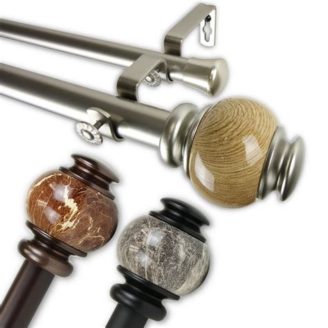 Polychrome 1" Double Curtain Rod 66-120 inch - Black - Walmart.com ...