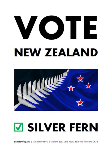 VOTE NEW ZEALAND ☑ SILVER FERN! - Silver Fern Flag