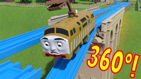 360º TOMICA Thomas and Friends: Diesel 10 FALLS off the Viaduct! - YouTube