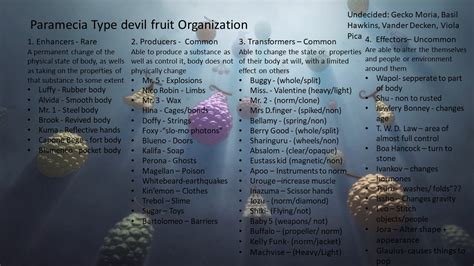 Paramecia Type Devil fruit Organization : r/OnePiece