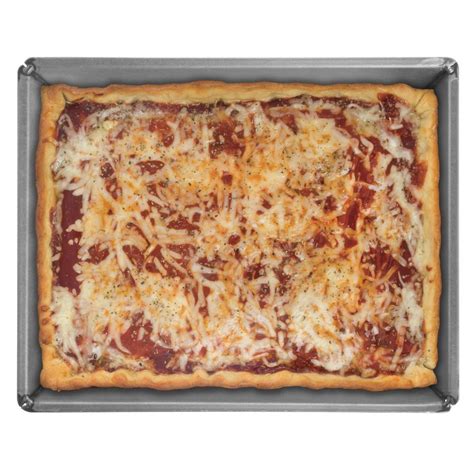 Chicago Metallic Rectangle Aluminized Steel Deep Dish Pizza Pan - 9 7/8"L x 7 3/4"W x 2 1/2"D